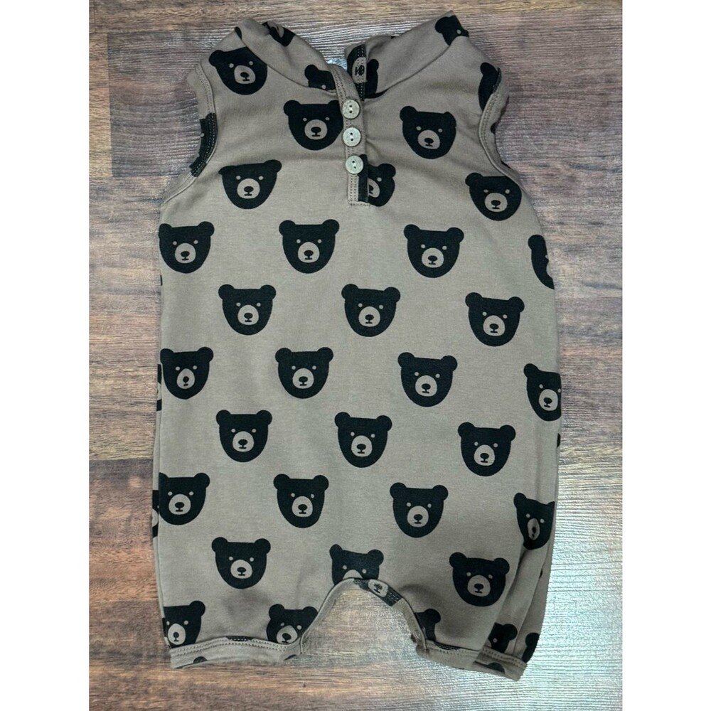 Little One Shop - Brown Bear Hooded Short Romper
